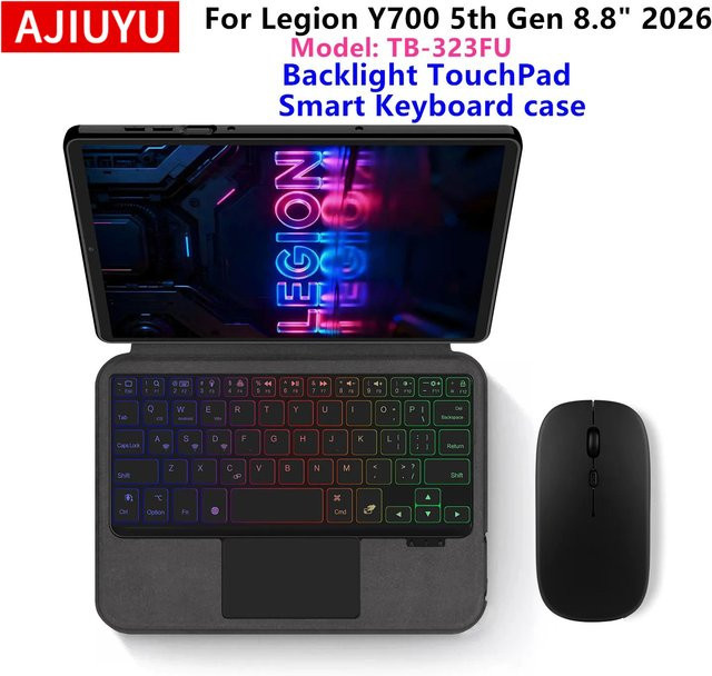 Lenovo Legion Y700 Gen 5 (2026) 8,8 Zoll Tablet-Hülle mit TouchPad-Tastatur und Hintergrundbeleuchtung in Schwarz - Bild 1