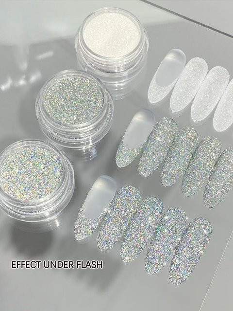 SJP Nagellackpulver Set, 3-teilig, schimmernd, Nailart-Materialien - Bild 1