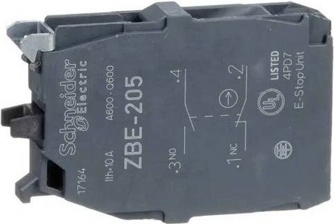 Schneider Electric Hilfsschalterblock ZBE205 mit 1S 1Ö in Schwarz - Bild 1