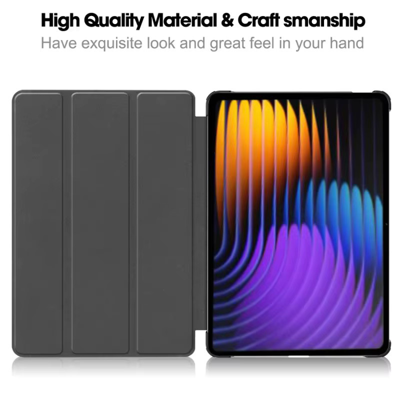 Smart Case für Xiaomi Pad 7 Pro 11,2 Zoll 2024 Klappbare Magnetische Schutzhülle aus PU-Leder in Rot - Bild 5