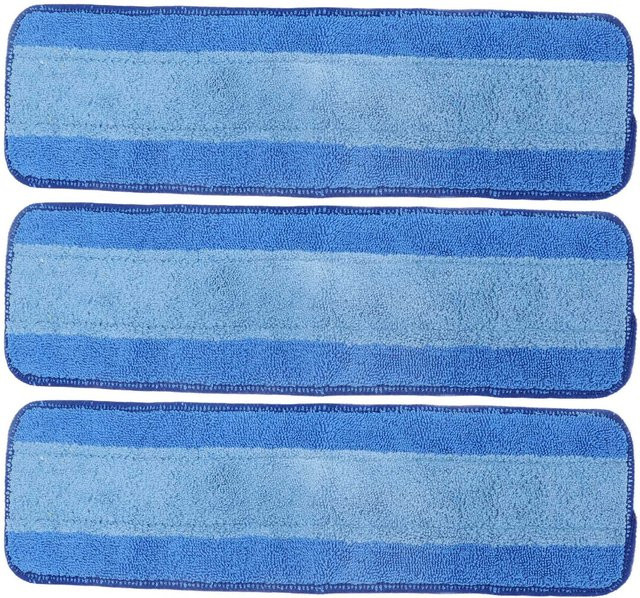 3 Stück Bona Mikrofaser Mopppad Nachfüllungen für Nass- und Trockenreinigung, Grau und Blau - Bild 1