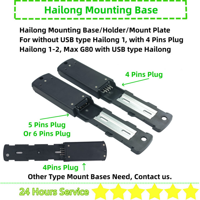 Dsaikl Hailong Ebike Batteriehalterung Grundplatte in Schwarz für 36V 48V 52V 60V Hailong 1-2 Hailong Max G80 mit 4 Pins 5 Pins oder 6 Pins Auswahl - Bild 1