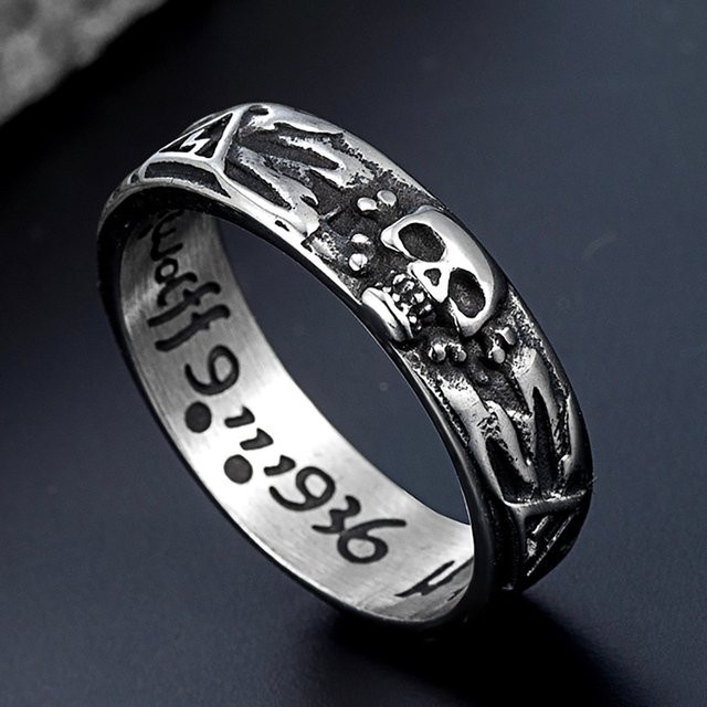 bobo cover Ring Schädel, Edelstahl, Silber, Herren - Bild 1
