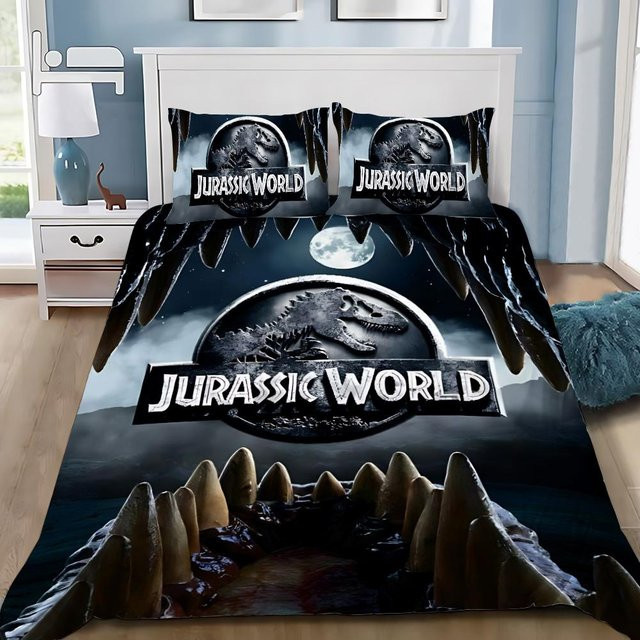 Gu Tao Dinosaurier Park Bettwäsche-Set mit Bettbezug und Kissenbezügen, Mehrfarbig, B/H: 135 x 200 cm - Bild 1