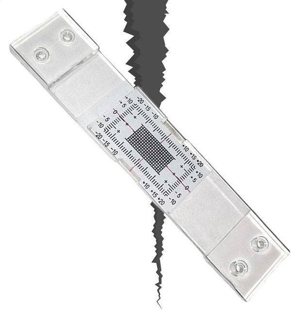 Risslehre aus Acryl in Transparent zur Rissüberwachung und Rissmessung an Wänden - Bild 1