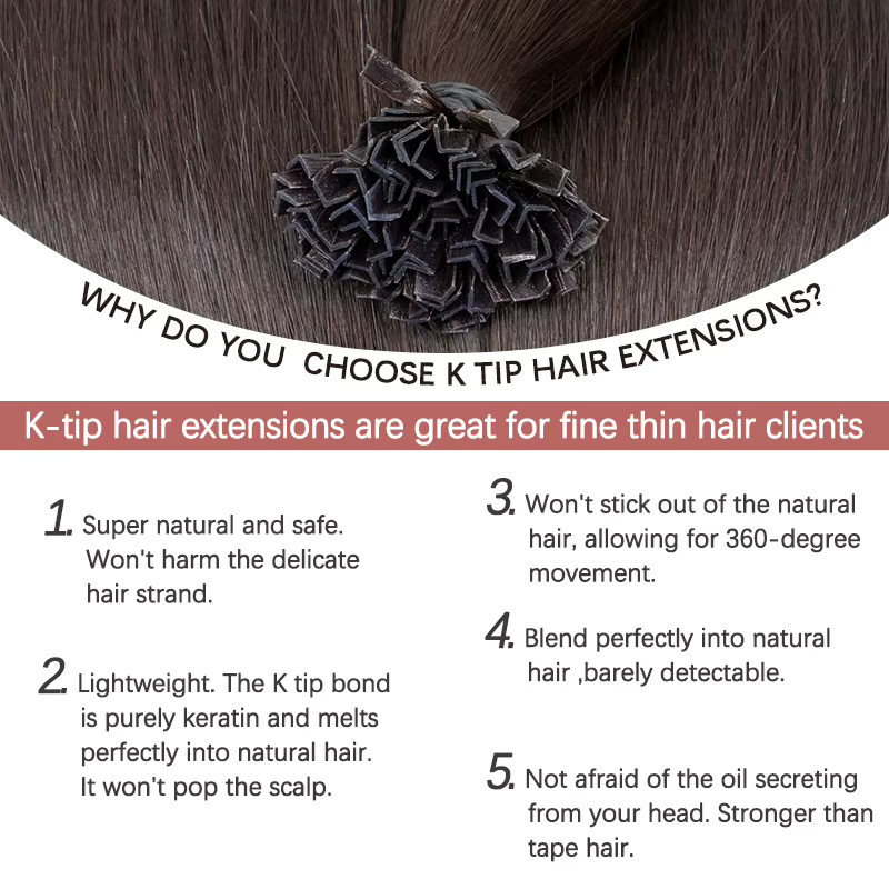 Mrs Hair Keratin Hair K Tip Hot Fusion Echthaarverlängerungen, Remy Haar - Bild 4