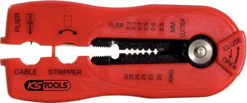 KS Tools Multifunktions-Abisolierwerkzeug rot 0,20 bis 0,80 mm² - Bild 1