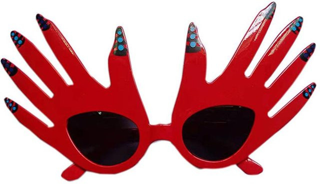 Sonnenbrille Clown Cosplay, Vollrand, Kunststoff, rot, Unisex - Bild 1
