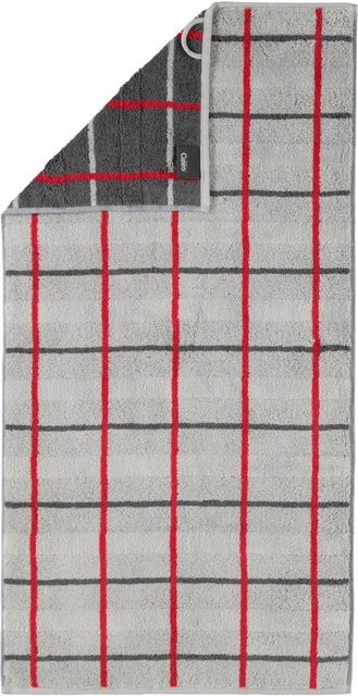 Handtuch Cawo Noblesse Square Karo in Grau/Silber aus Baumwolle - Bild 1
