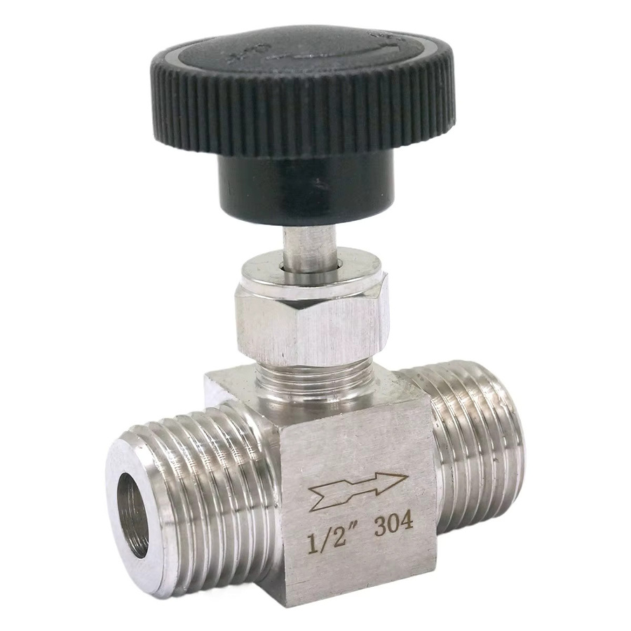 Nadelventil aus 304 Edelstahl für Wasser, Gas und Öl in Silber, Anschlussgröße 1/2" NPT/BSP - Bild 3