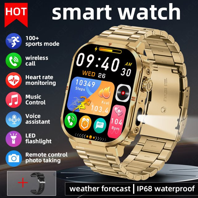 LIGE Smartwatch, Edelstahl, Schwarz, Bicolor, Bluetooth, Unisex - Bild 1