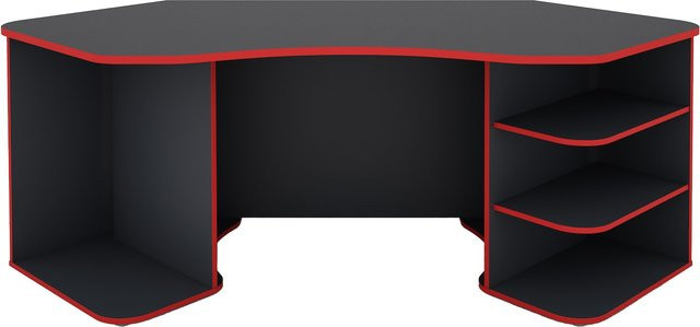 byLIVING Schreibtisch Thanatos modern in Anthrazit mit roten Kanten, B/T/H: 198 x 85 x 76 cm - Bild 5