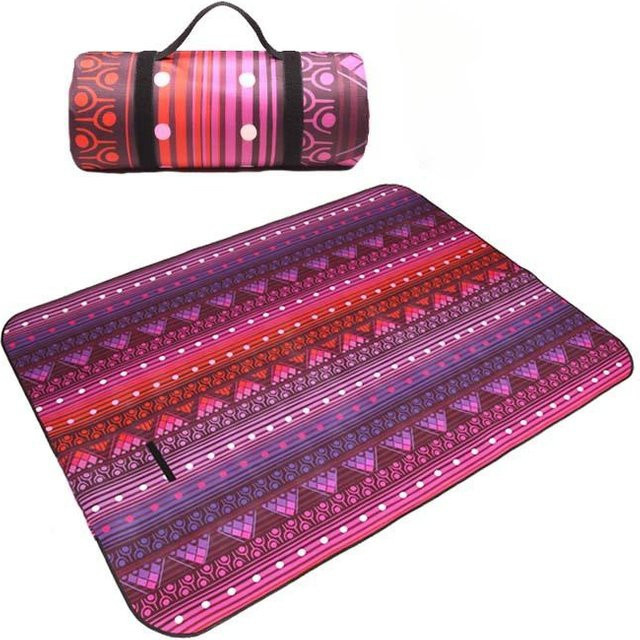 Binchi Outdoor Picknickmatte im Ethno-Stil, feuchtigkeitsbeständige Campingmatte aus Polyester, B/B: 200 x 150 cm, Mehrfarbig - Bild 1
