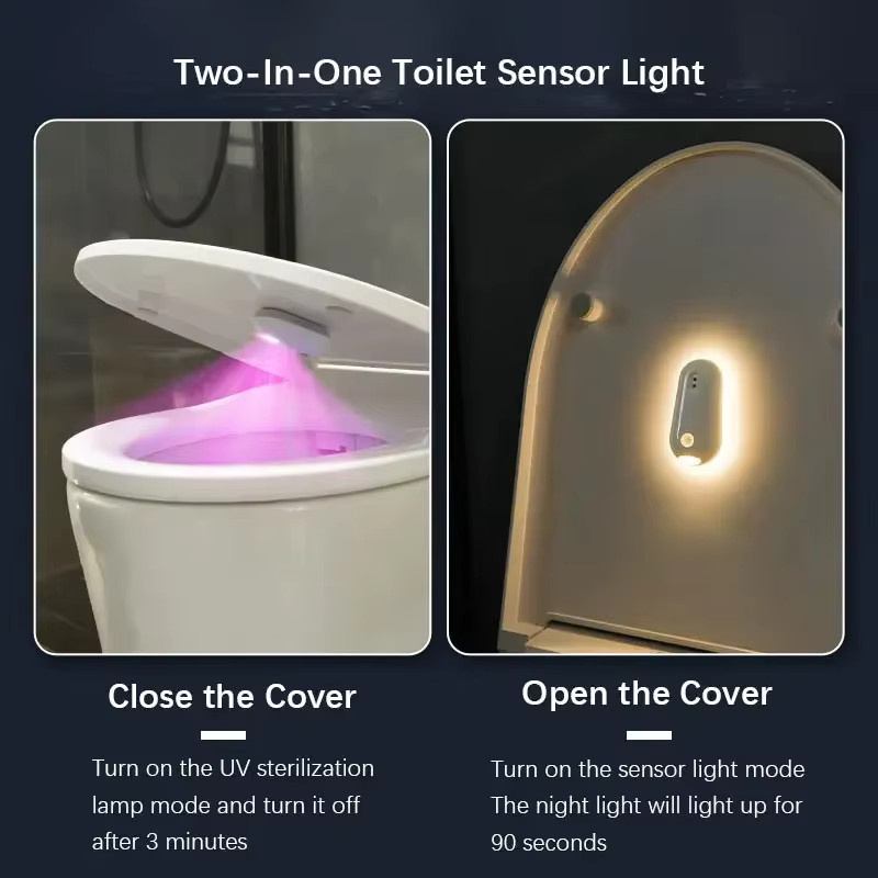 CHOUDAO TECH LED-Nachtlicht mit Licht- und Bewegungssensor sowie USB-Aufladung für das Badezimmer - Bild 6
