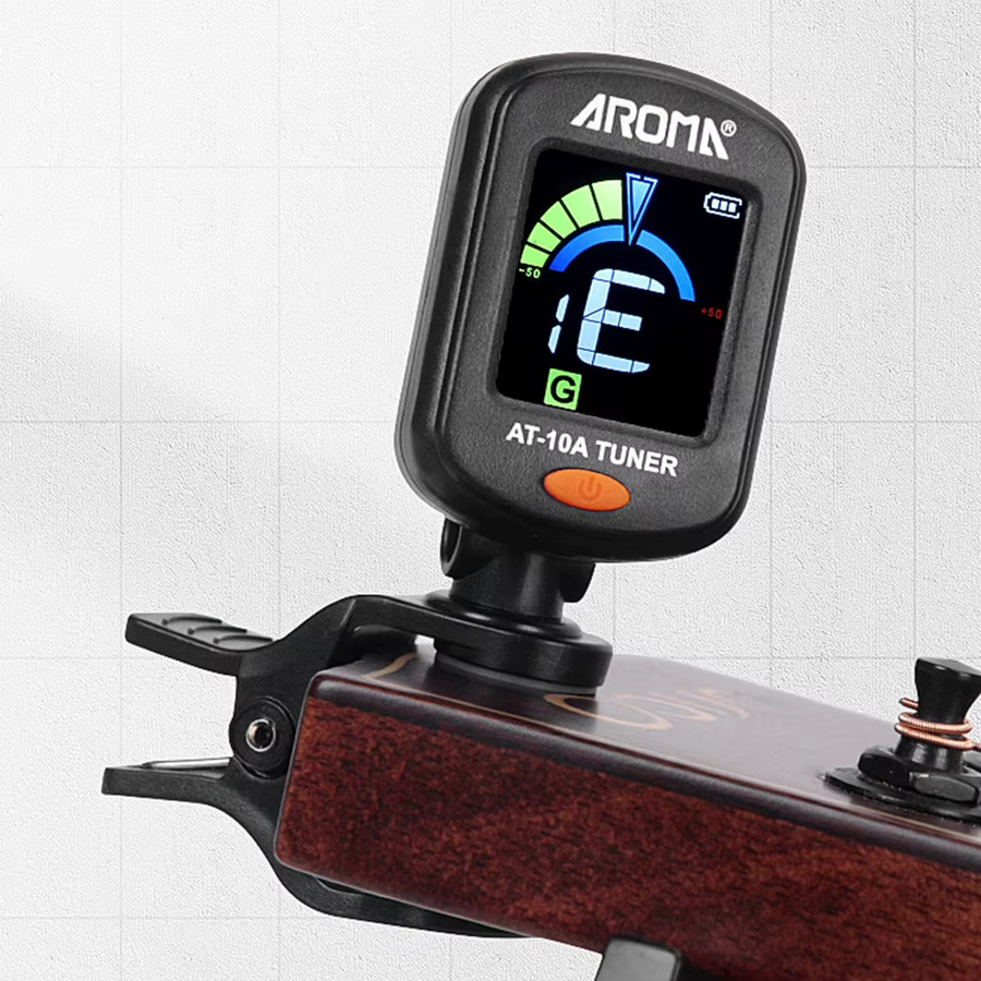 APWIKOGER Clip-On Gitarrenstimmer, faltbar und drehbar, wiederaufladbar, schwarz - Bild 4