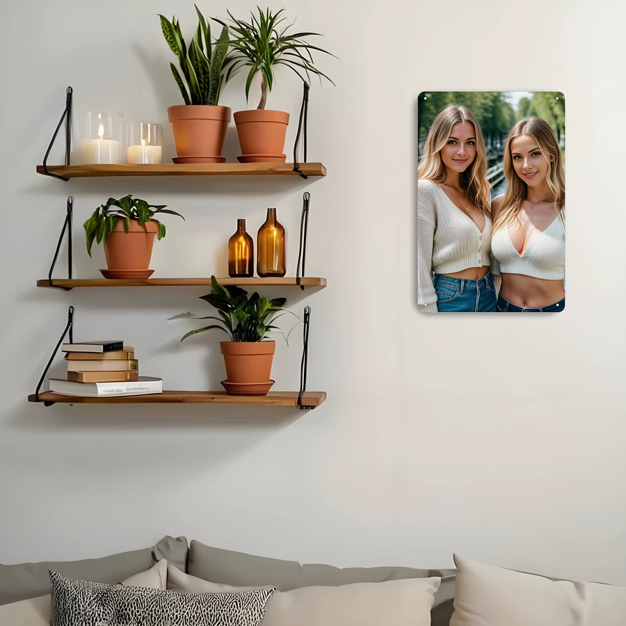 HELLOYOUNG Vintage Blechschild Retro Beauty Metallschild Wanddekoration in Weiss und Multicolour, B/H: 30 x 20 cm - Bild 2