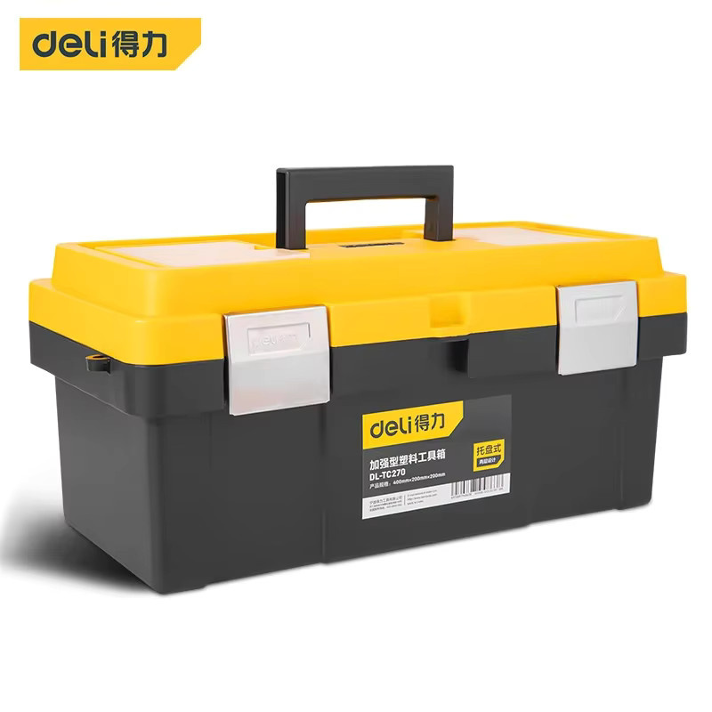 Deli Multifunktions Werkzeugkasten mit Doppelschicht-Fach als Aufbewahrungs-Organizer für Hardware-Werkzeuge - Bild 2