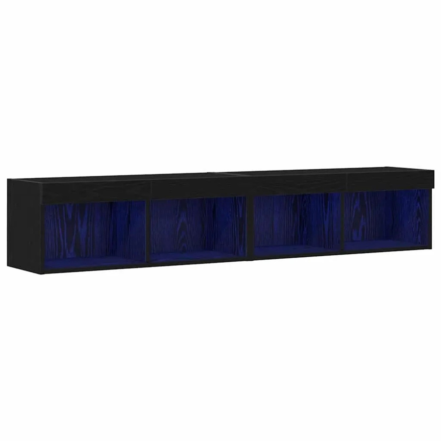 Set aus 2 vidaXL TV-Schränken in Schwarzer Eiche, minimalistisches Design, B/T/H: 80 x 30 x 30 cm - Bild 2