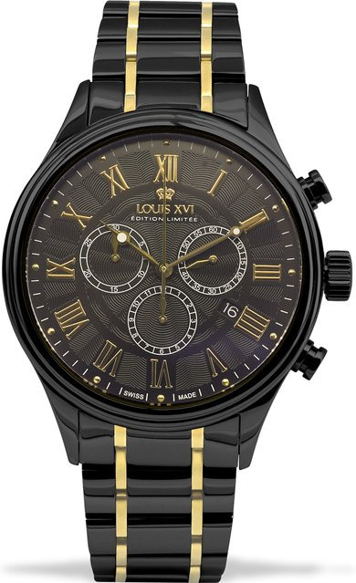 LOUIS XVI Chronograph, Quarz, Edelstahl, Gold, 44 mm, Herren - Bild 1
