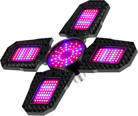 TOMTOP JMS Faltbare LED Pflanzenlampe mit 150W High Power RGB Licht für Sukkulenten und Sämlinge in Schwarz