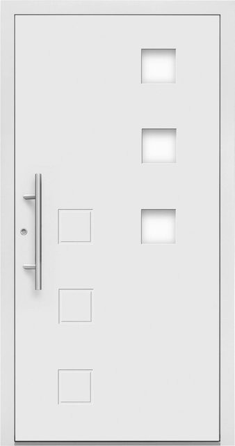 Aluminium-Haustür Splendoor Moderno M510/P mit Glaseinsatz Weiß Anschlag Links B: 110 cm, H: 210 cm - Bild 1
