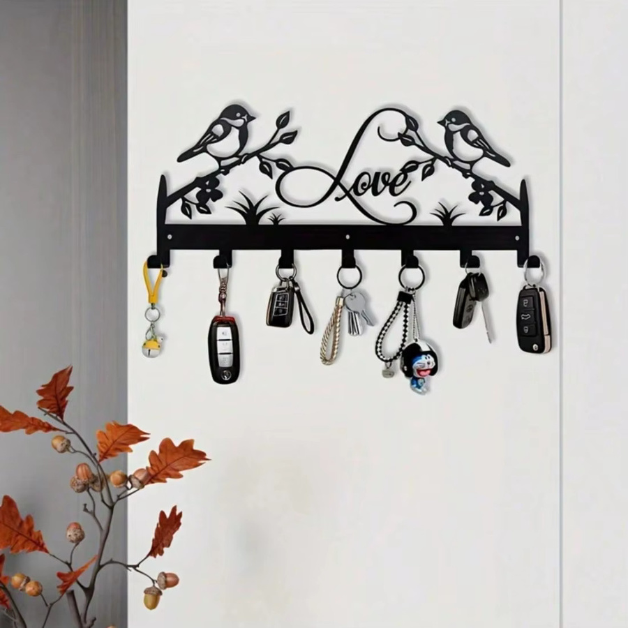 Vogelförmiger Wandhaken von CIFBUY aus rostfreiem Metall als Schlüsselhalter und Schmuckorganizer in Silber oder Schwarz - Bild 3