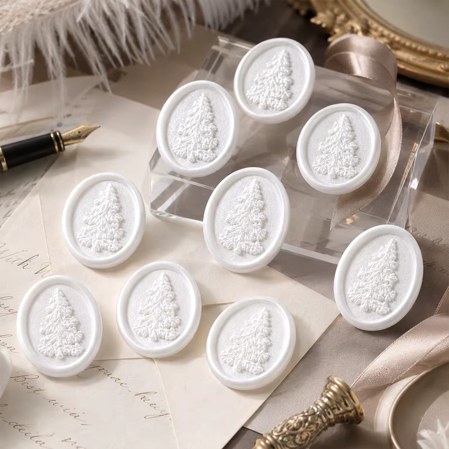 25 Stück selbstklebende Siegelwachs-Aufkleber mit Motiven wie Lilie, Rose, Lavendel und Kiefer für Umschläge und Geschenkverpackungen - Bild 2