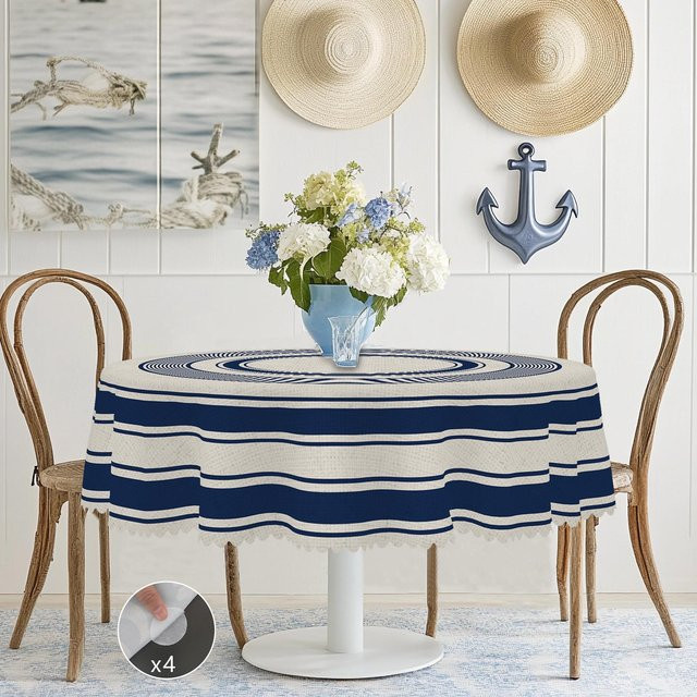 Wasserdichte rechteckige Tischdecke von JINGYUE Pet mit USA Flaggen-Design in Rot und Blau, B/T: 140 x 180 cm - Bild 1