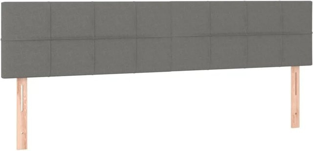 vidaXL LED Kopfteil Dunkelgrau mit USB-Anschluss und integrierter Beleuchtung, B/T/H: 200 x 5 x 78-88 cm - Bild 1