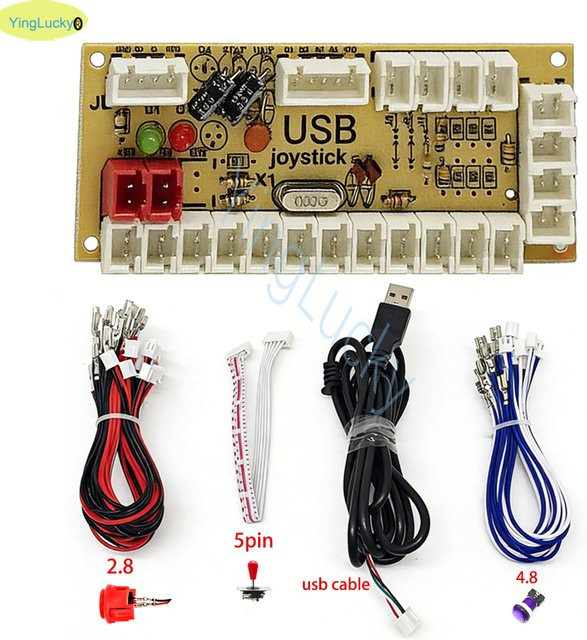 YingLucky Arcade USB-Encoder ohne Verzögerung für PC, PS3 und Nintendo Switch zur Steuerung von Joysticks mit 5-Pin und 2,8-mm-Tasten, Multicolor - Bild 1