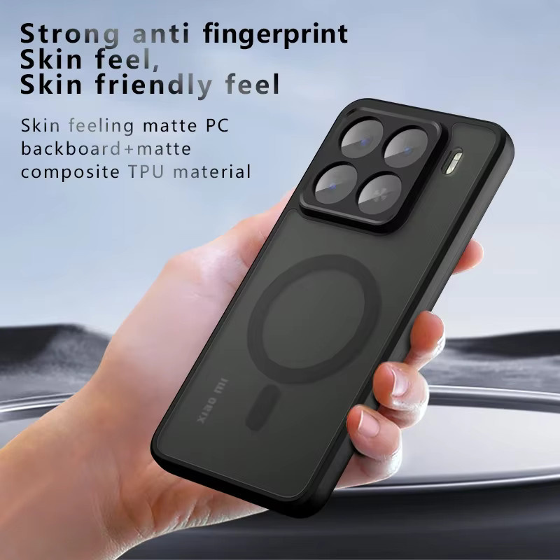 Magnetische MagSafe-kompatible Hartschalen-Handyhülle für Xiaomi 15T und 17T Pro in Schwarz, stoßfeste mattierte Acryl-Schutzhülle - Bild 5