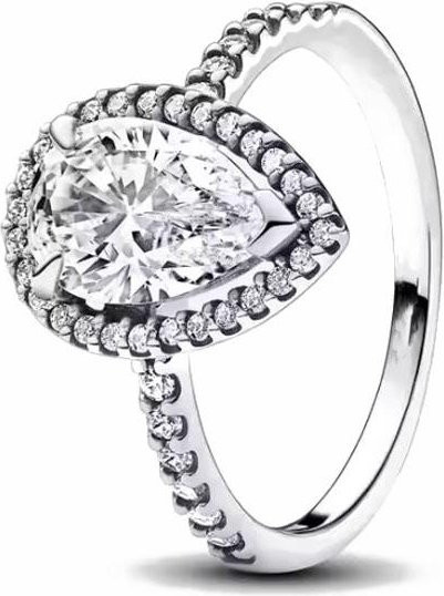 Ring 925 Silber, floral, tropfenförmig, Damen - Bild 1
