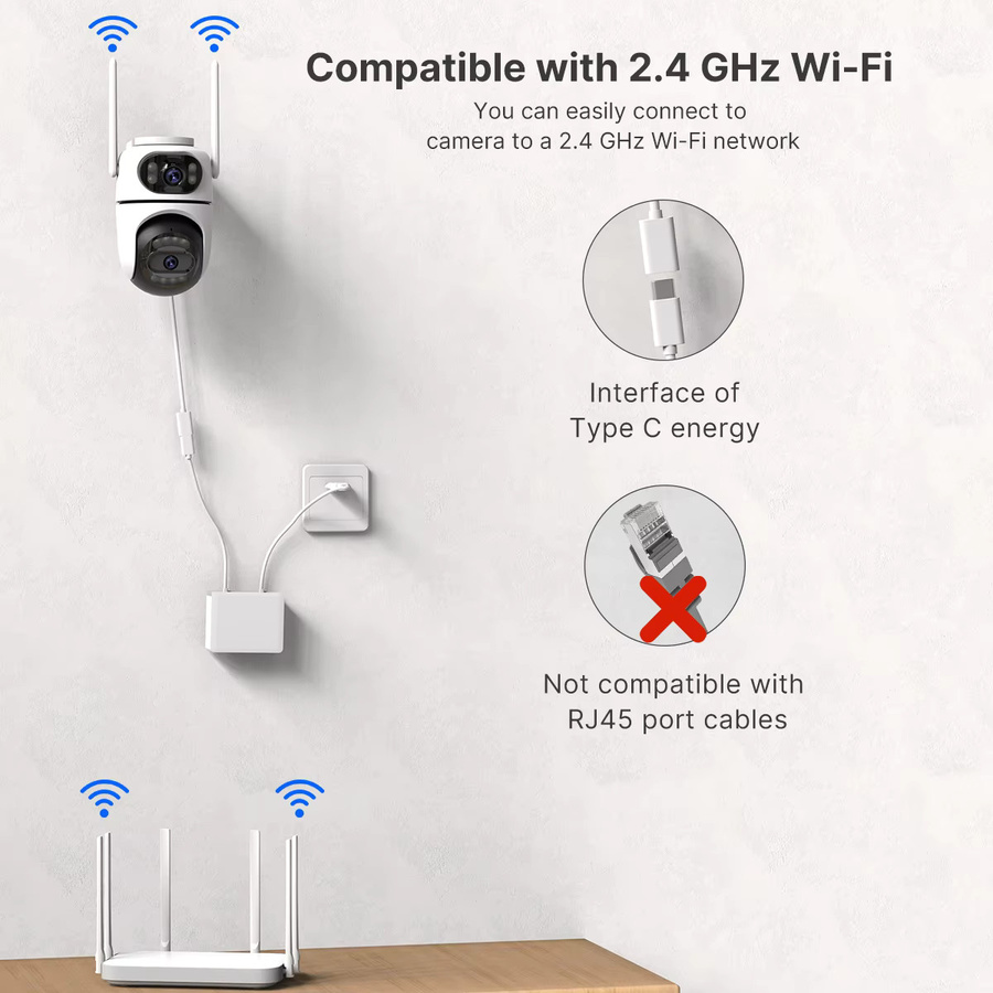 WONSDAR WIFI IP Kamera Outdoor mit Auto Tracking, Smart Nachtsicht, Zwei-Wege-Audio und Alarmfunktion in Weiß - Bild 4