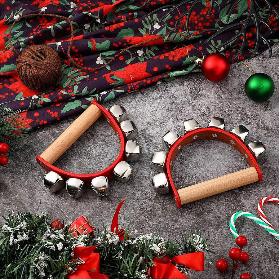 TOMTOP JMS Jingle Bells Weihnachten Glocke mit Holzgriff, 1-teiliges Set - Bild 4