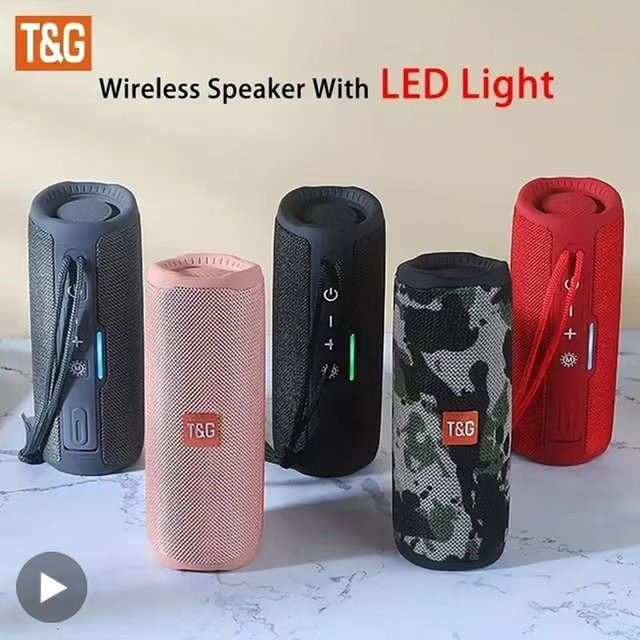 T&G Bluetooth-Lautsprecher in Pink mit 10 W Leistung, tragbarer kabelloser Subwoofer und wasserdichte Soundbox mit FM-Radio - Bild 1