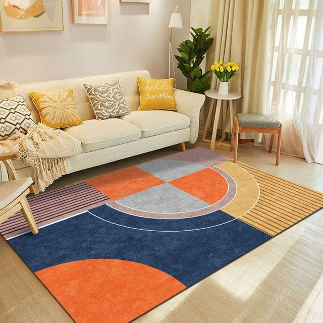 Moderner Boho Teppich mit minimalistischen Linien, rutschfest und waschbar, Multicolour, B/T: 160 x 100 cm - Bild 1