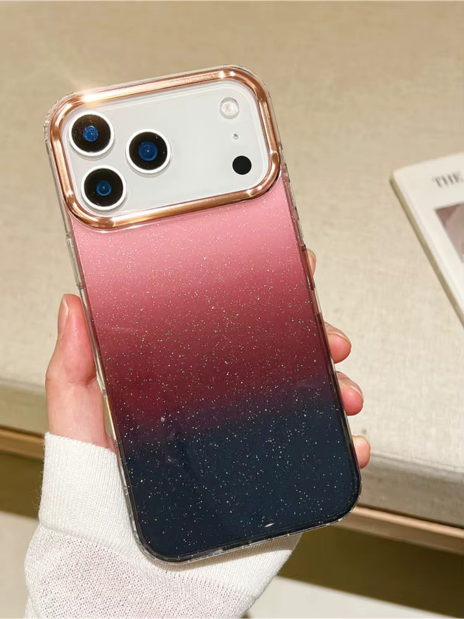 Fudusaidman Glitzerhülle für iPhone mit Farbverlauf in Transparent und Multicolour/Blau, weiche Vollabdeckung - Bild 3