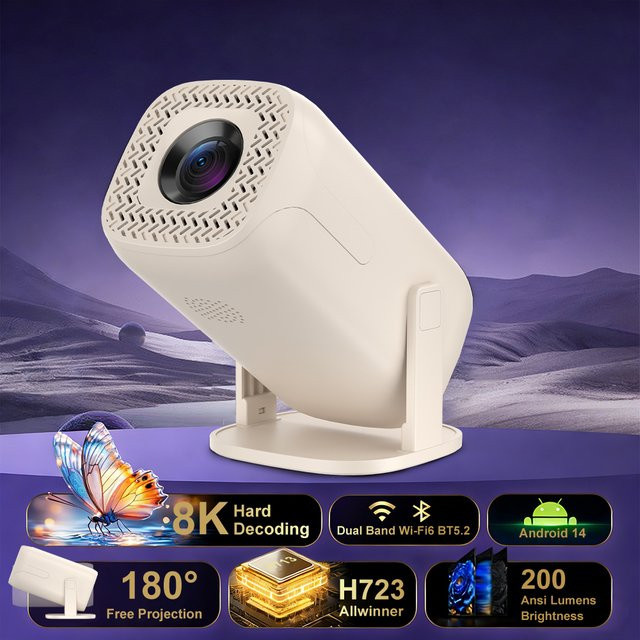 Salange V5 Smart Mini-Projektor mit Android 14, Allwinner H723, 8K-Dekodierung, WiFi 6 und Bluetooth 5.2 für dein Heimkino und Outdoor-Video-Erlebnisse - Bild 1