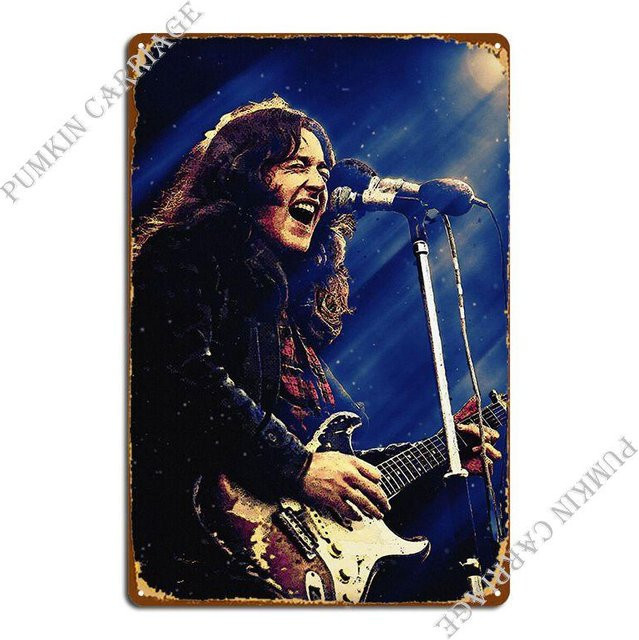 ZX ART Metallplakette William Rory Gallagher Wanddekoration Blechschild B: 20 cm, H: 30 cm - Bild 1