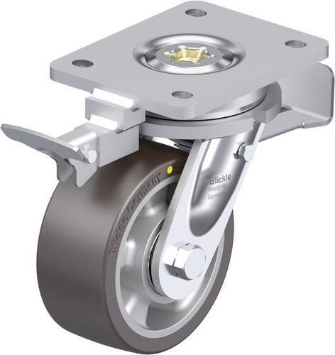 Blickle Schwerlast-Lenkrolle LO-ALST 127K-ST-AS-RI4 in Silber und Grau mit 125 mm Rad-Durchmesser und einer Tragfähigkeit von 450 kg - Bild 1