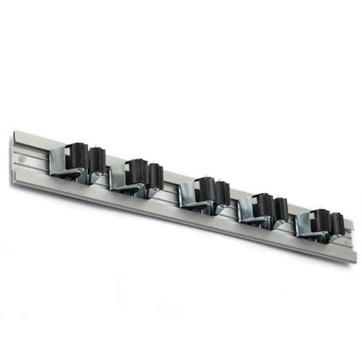 BIGBOXX Gerätehalterleiste magnetisch in Silber mit 5 Klemmhaltern - Bild 1