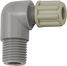 Riegler Winkel-Einschraubverschraubung G 1/8 a. für 8/10 mm Schlauch aus Kunststoff in Grau - Bild 1