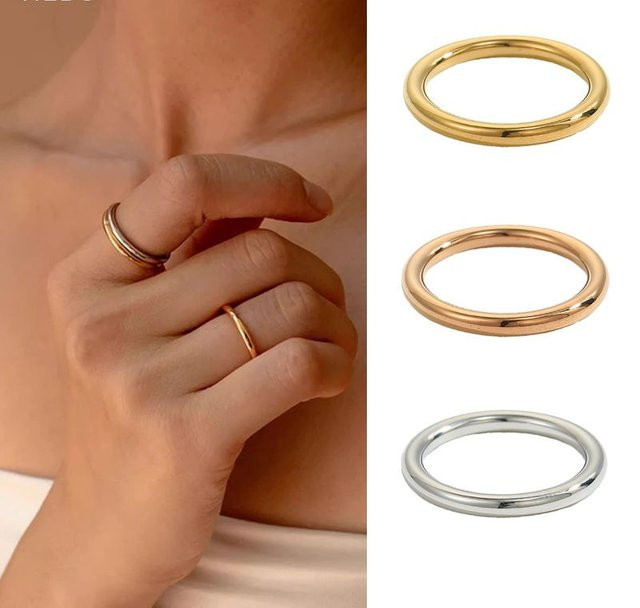 CARLIDANA Ring, vergoldet, Edelstahl, Gold, Unisex - Bild 1