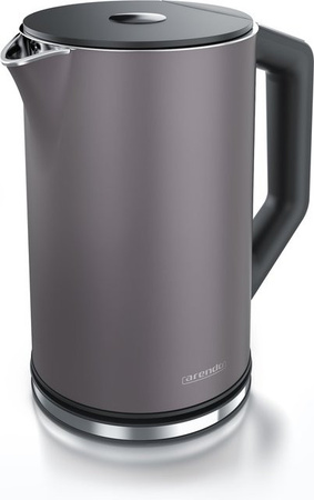 Arendo Wasserkocher aus Edelstahl mit Temperaturwahl 40 - 100°C und Anzeige, 1,5 l, vulkangrau
