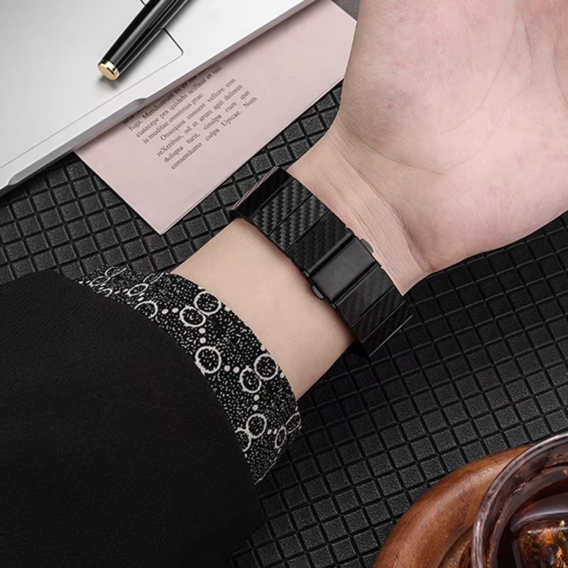 Uhrenarmband Carbon Fiber, Schwarz, Unisex - Bild 4