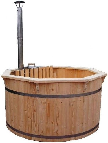 Hottub Badefass aus thermisch modifiziertem Holz mit Durchmesser 150 cm und 38 mm Wandstärke - Bild 1