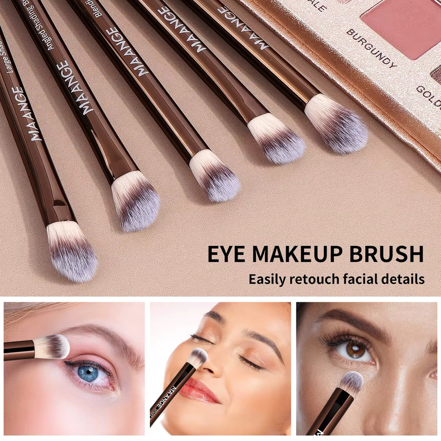 MAANGE Make-up-Pinsel-Set, 13-teilig, synthetische Haare, mit 2 Luftpolster-Puffs - Bild 4