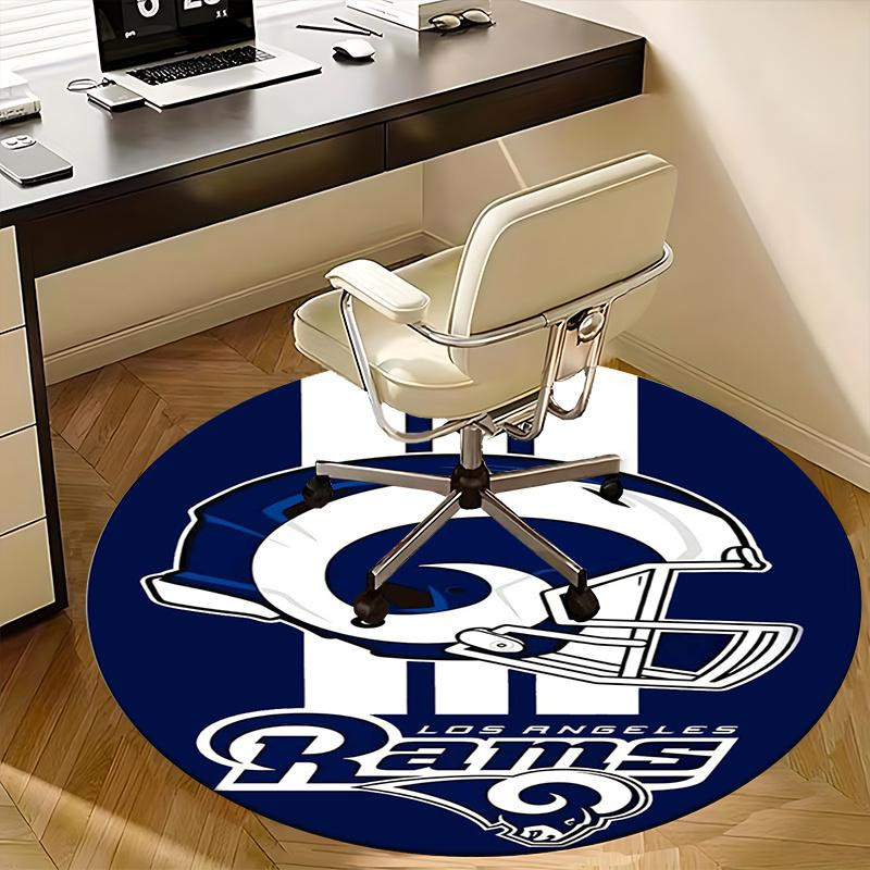 Runder Teppich Los Angeles Rams Helm Logo von Yun Heng Three, Durchmesser: 80 cm, Rutschfest und Maschinenwaschbar - Bild 2
