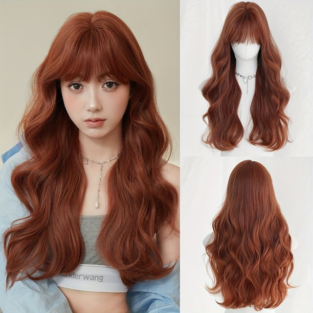 7JHH WIGS Perücke, Wasserwellen, Kupferbraun, Damen - Bild 1