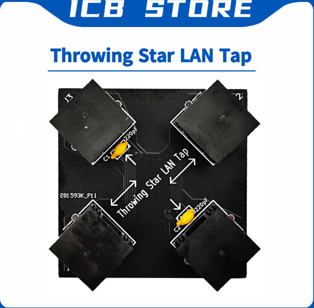 Throw Star Passiver RJ45 Ethernet LAN Tap zur Netzwerkpaket-Überwachung in Schwarz - Bild 1